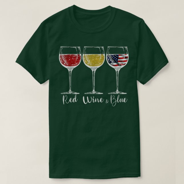 Camiseta Vino Rojo Y Gafas Azules, Estados Unidos De Améric (Diseño del anverso)