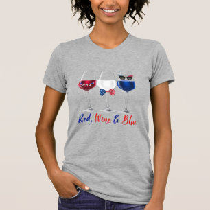 Camiseta Vino Tinto Azul 4 de Julio Día de la Independencia