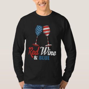 Camiseta Vino Tinto Patriótico Rojo Y Azul 4 De Julio