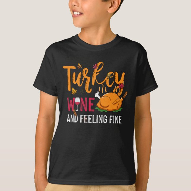 Camiseta Vino turco y buen día de acción de gracias (Anverso)