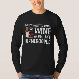 Camiseta Vino y Bernedoodle para Bernedoodle Dog Mom Caca