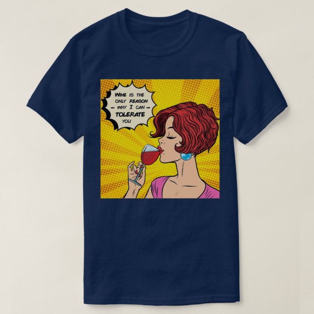 Camiseta Vino y chica (Diseño del anverso)