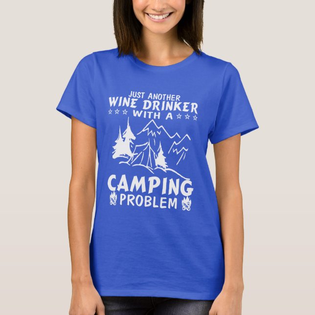 Camiseta Vino y el acampar (Anverso)