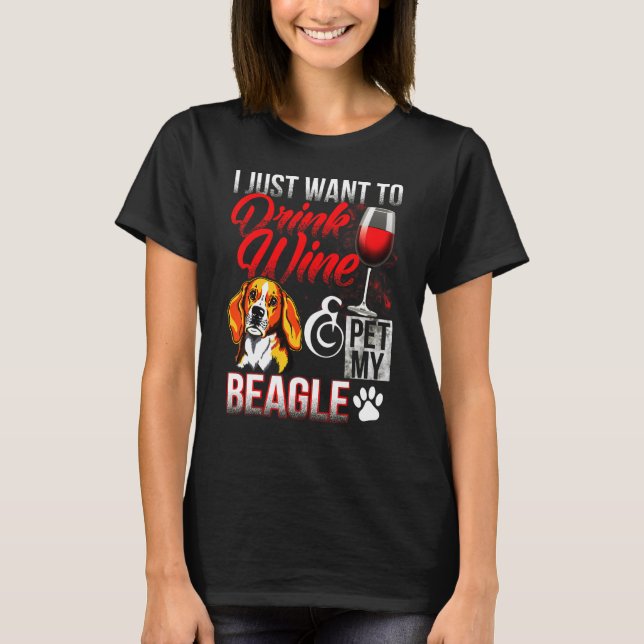 Camiseta Vino Y Mascota Mi Beagle (Anverso)