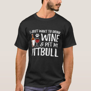 Camiseta Vino y Pitbull para Mamá de Perro Pitbull