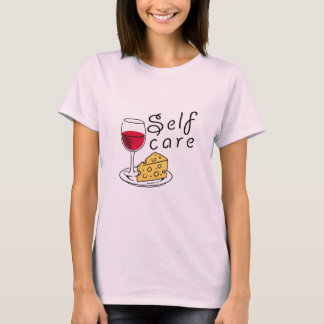 Camiseta Vino y queso Autocuidado Relajación Estilo de vida