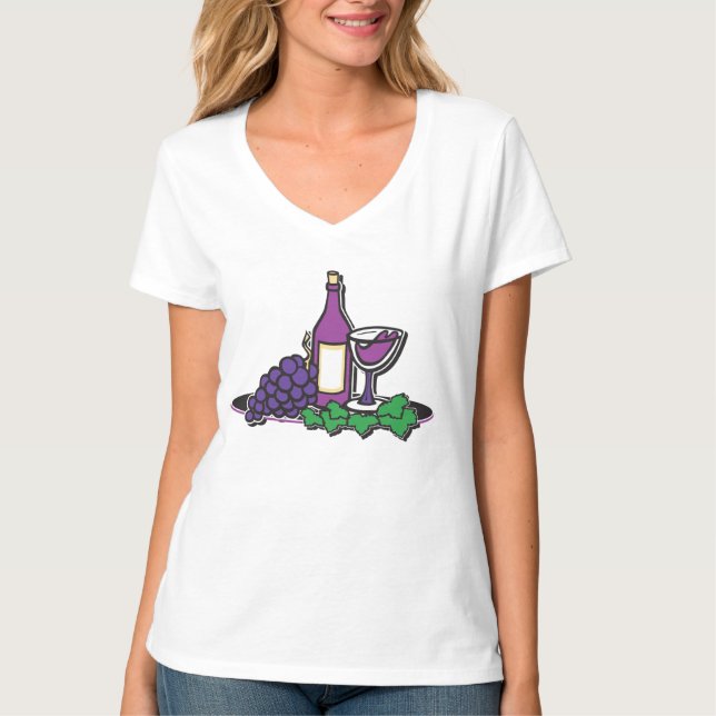 Camiseta Vino y uvas púrpura (Anverso)