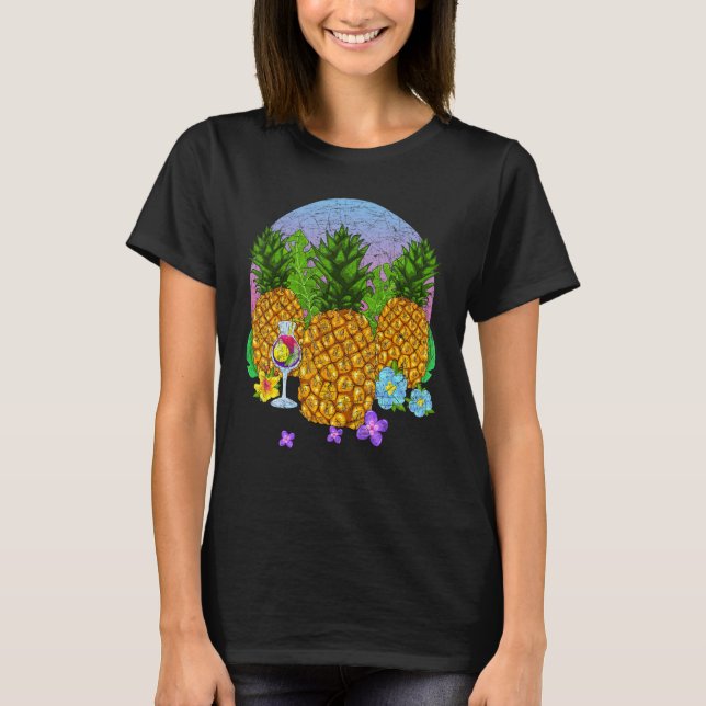 Camiseta Vinos de verano Flores de flores tropicales de fru (Anverso)