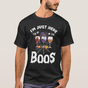 Camiseta Vinos de vino de Halloween Vino estoy aquí para T