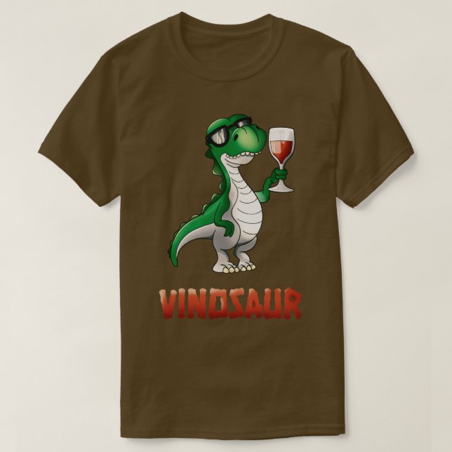 Camiseta Vinosaur Drinker Dinosaur Funny TRex (Diseño del anverso)
