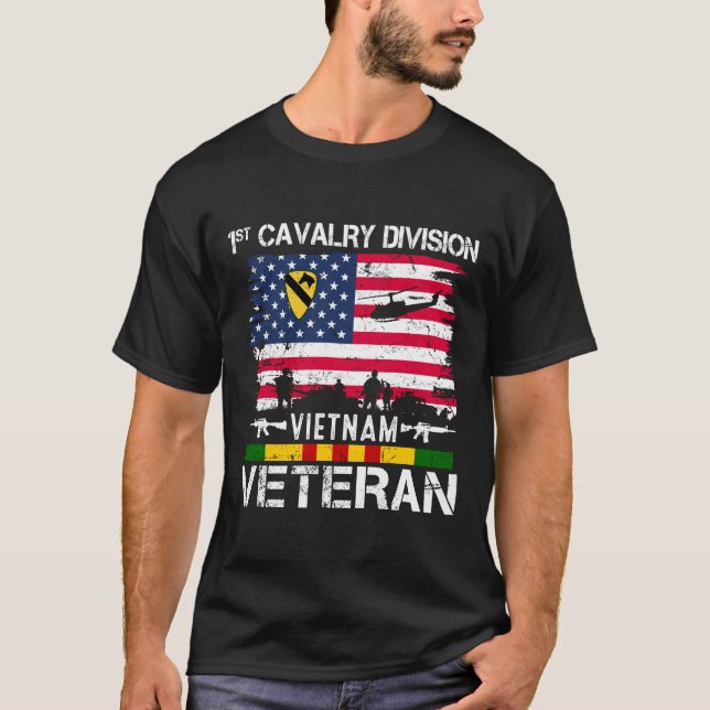 Camiseta Vintage 1ª División de Caballería Vietnam Veterano (Anverso)