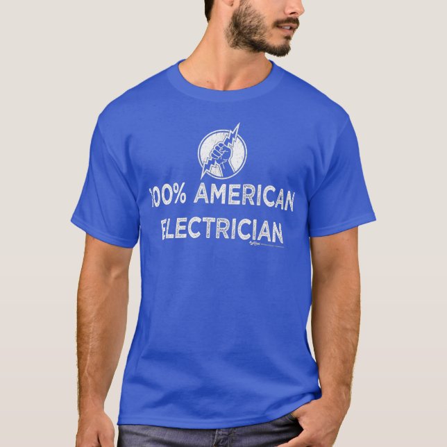 Camiseta Vintage 100 American Electrician Word (Anverso)
