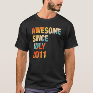 Camiseta Vintage 11th Birthday Awesome Since July 2011 11 Y