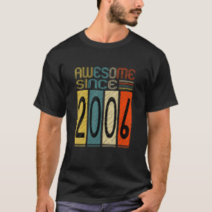 Camiseta Vintage 15 Years Old Awesome Since 2006 15th Birth