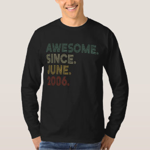 Camiseta Vintage 16th Birthday Awesome From June 2006 16 Y