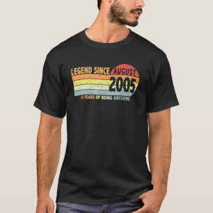 Camiseta Vintage 16th Birthday Legend From August 2005 Bor