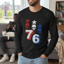Camiseta vintage 1776 con 76 calaveras patrióticas