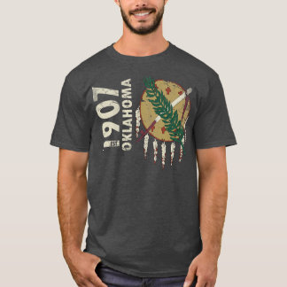 Camiseta Vintage 1907 Bandera Estatal de Oklahoma