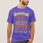 Camiseta Vintage 1932 90th Birthday Gift Límite de 90 años<br><div class="desc">Vintage 1932 90th Birthday Gift Edición Limitada de 90 años .</div>