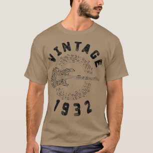 Camiseta Vintage 1932 Birthday Limited Edition Guitar Music