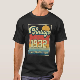 Camiseta Vintage 1932 Edición Limitada 90º Cumpleaños 90 Añ