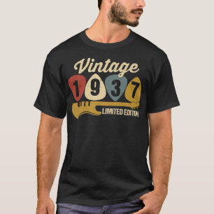 Camiseta Vintage 1937 Birthday Retro Guitar 85th Birthday P