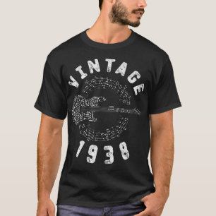 Camiseta Vintage 1938 Birthday Limited Edition Guitar Music