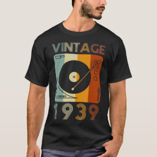 Camiseta Vintage 1939 Retro Record Player Birthday Vinyl