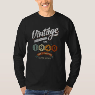 Camiseta Vintage 1940 Bday Edad A Perfección 81º Cumpleaños