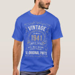 Camiseta Vintage 1941 80th Birthday All Original Parts Men<br><div class="desc">Vintage 1941 80th Birthday All Original Parts Men Women .</div>