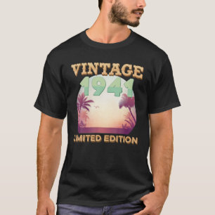Camiseta Vintage 1941 Palm Tree Sunset 81 Year Happy Birthd