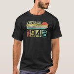Camiseta Vintage 1942 80th Birthday Men Mujeres 80 años<br><div class="desc">Vintage 1942 80th Birthday Men Mujeres 80 Años.</div>