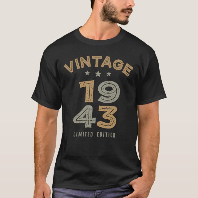 Camiseta Vintage 1943 - 79 años Retro Classic (Anverso)
