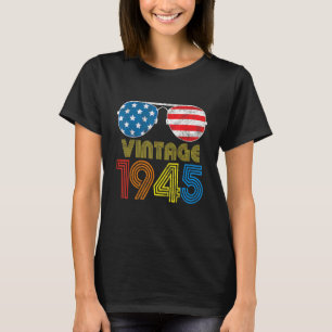 Camiseta Vintage 1945 77 Años 77 Nacimiento De La Bandera E