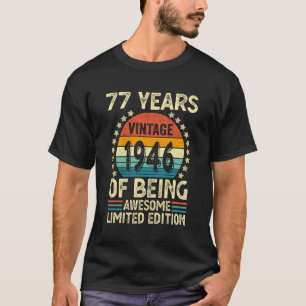 Camiseta Vintage 1946 77 Años Hombres de Edad Divertido cum