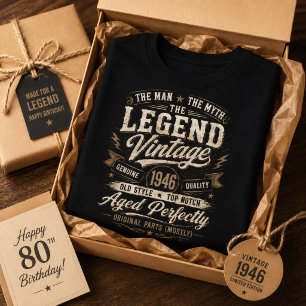Camiseta Vintage 1946 Envejecido Perfectamente Cumpleaños 8