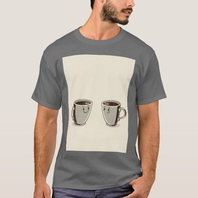 Camiseta Vintage 1950s Coffee Mugs girl (Anverso)