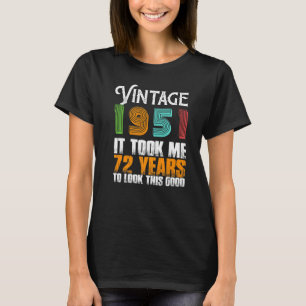 Camiseta Vintage 1951 72 años cumpleaños retro padre