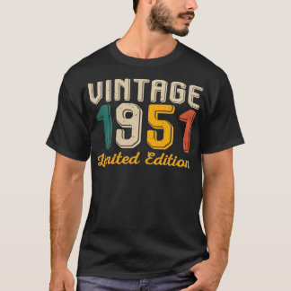 Camiseta Vintage 1951 Estilo Retro 73 cumpleaños nacido en 