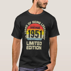 Camiseta Vintage 1951 Limited Edition 70 Year Legendary 70T