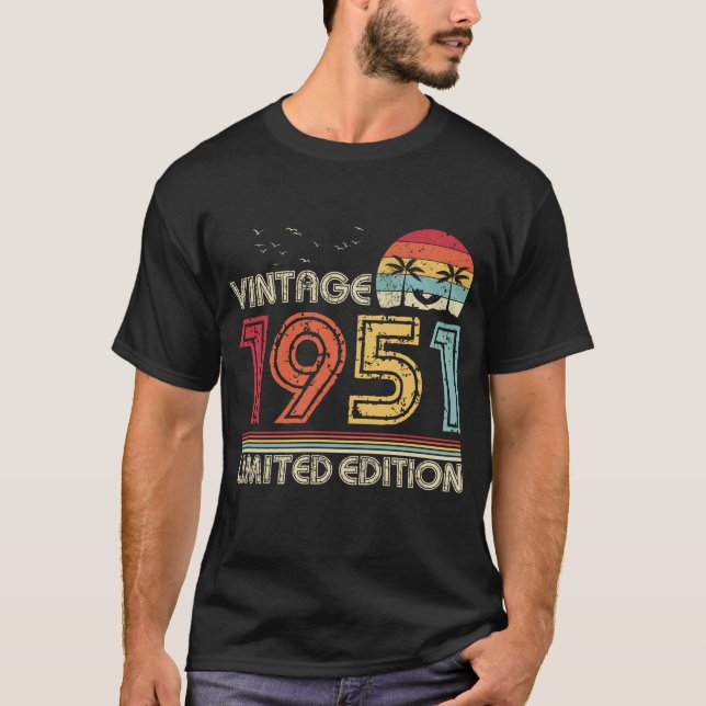 Camiseta Vintage 1951 Limited Edition 73rd Birthday (Anverso)