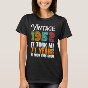 Camiseta Vintage 1952 71 años cumpleaños retro padre