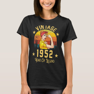 Camiseta Vintage 1952 Año De Leyenda Cumpleaños 70