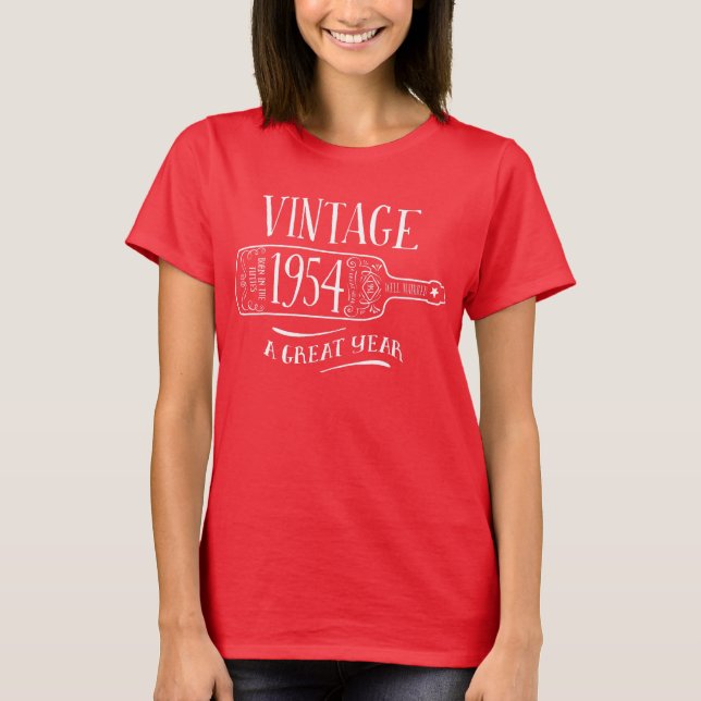 Camiseta Vintage - 1954 - cumpleaños, año del nacimiento (Anverso)