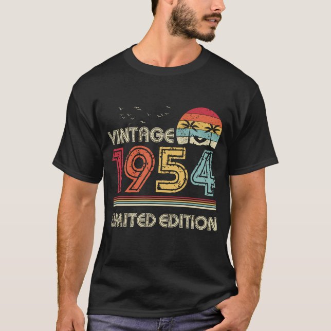 Camiseta Vintage 1954 Limited Edition 70th Birthday (Anverso)