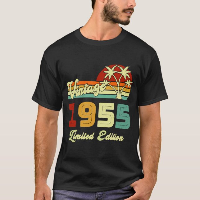 Camiseta Vintage 1955 68 años 68º cumpleaños (Anverso)