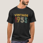 Camiseta Vintage 1955 70th Birthday Gift Men Women 70 Years<br><div class="desc">Vintage 1955 70th Birthday Gift Men Mujeres Camisa de 70 años</div>