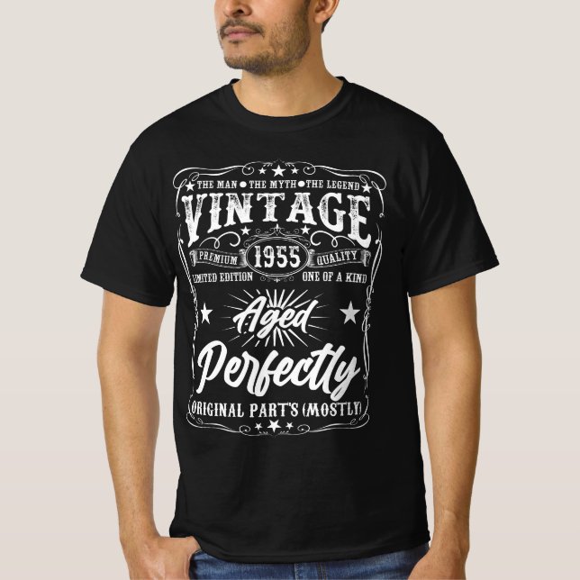 Camiseta Vintage 1955 - Diseño perfecto para mayores (Anverso)
