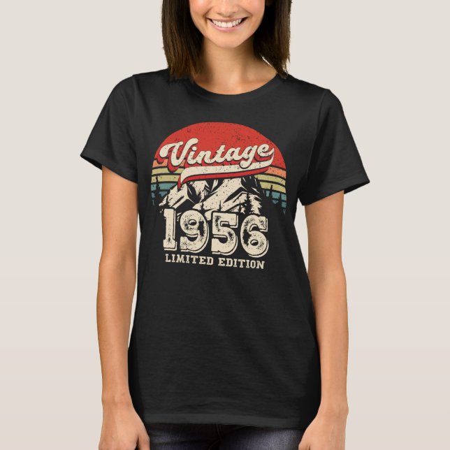 Camiseta Vintage 1956 Birthday Gift Retro 70th Bday (Anverso)
