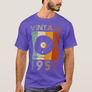 Camiseta Vintage 1957 Retro Record Player Birthday Vinyl